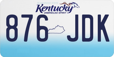 KY license plate 876JDK