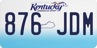 KY license plate 876JDM