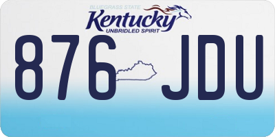 KY license plate 876JDU