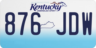 KY license plate 876JDW