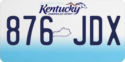 KY license plate 876JDX
