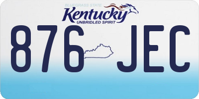 KY license plate 876JEC