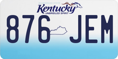 KY license plate 876JEM