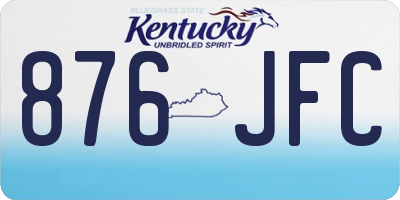 KY license plate 876JFC