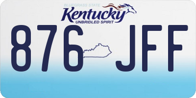 KY license plate 876JFF