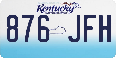 KY license plate 876JFH