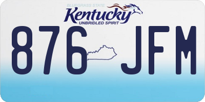 KY license plate 876JFM