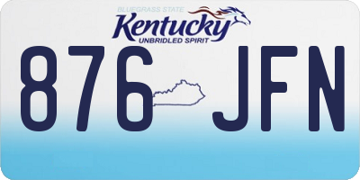 KY license plate 876JFN