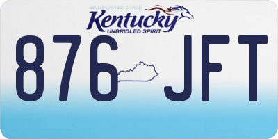 KY license plate 876JFT