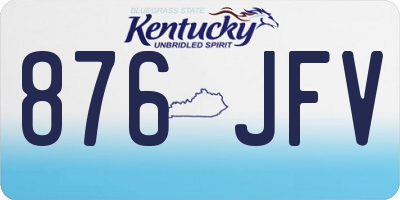 KY license plate 876JFV
