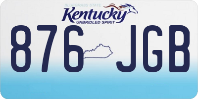 KY license plate 876JGB