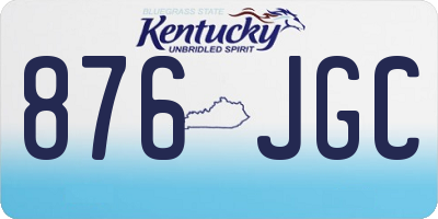 KY license plate 876JGC