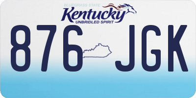 KY license plate 876JGK