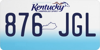 KY license plate 876JGL