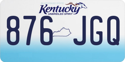 KY license plate 876JGQ