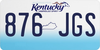 KY license plate 876JGS
