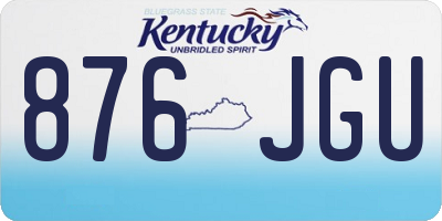 KY license plate 876JGU