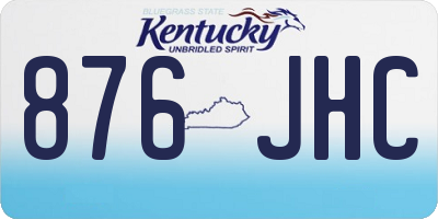 KY license plate 876JHC