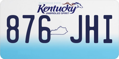KY license plate 876JHI