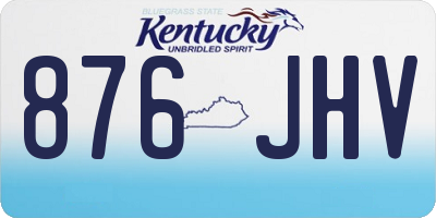 KY license plate 876JHV