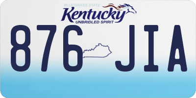 KY license plate 876JIA