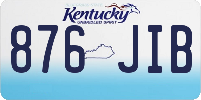 KY license plate 876JIB