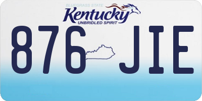 KY license plate 876JIE
