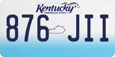 KY license plate 876JII