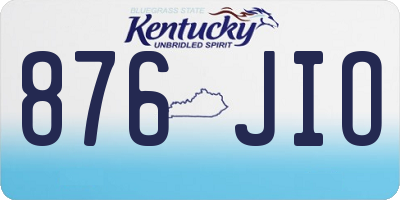 KY license plate 876JIO