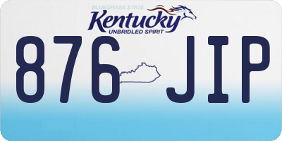 KY license plate 876JIP
