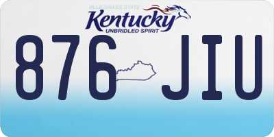 KY license plate 876JIU
