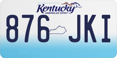 KY license plate 876JKI