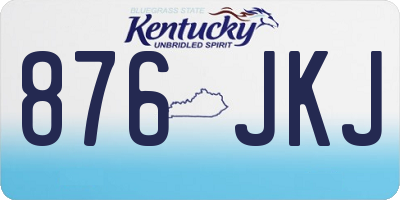 KY license plate 876JKJ