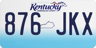 KY license plate 876JKX
