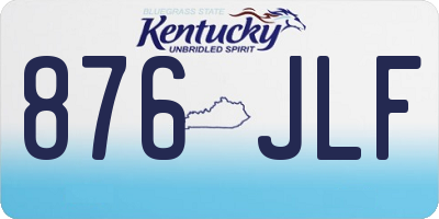 KY license plate 876JLF