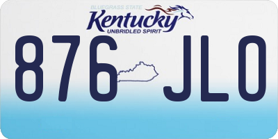 KY license plate 876JLO