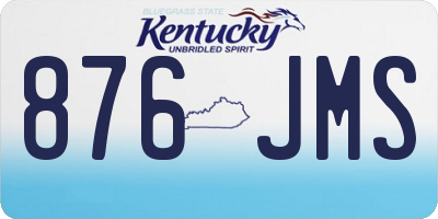 KY license plate 876JMS