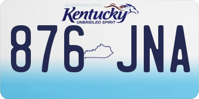 KY license plate 876JNA