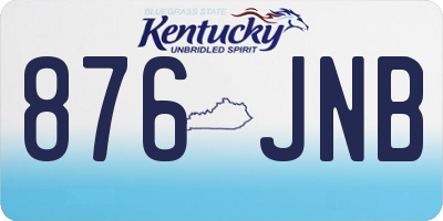 KY license plate 876JNB
