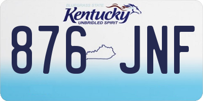 KY license plate 876JNF