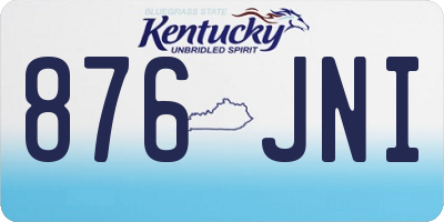 KY license plate 876JNI