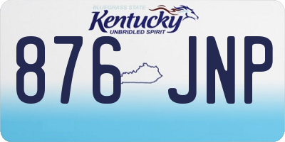 KY license plate 876JNP