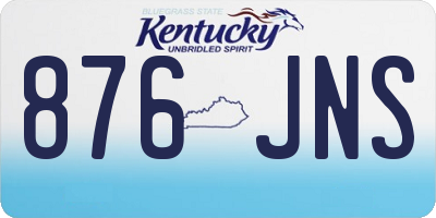 KY license plate 876JNS