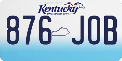 KY license plate 876JOB