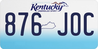 KY license plate 876JOC