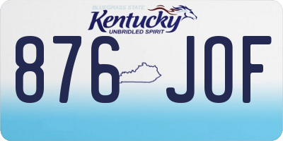 KY license plate 876JOF