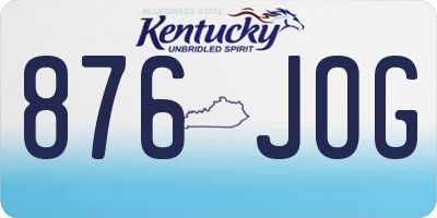 KY license plate 876JOG