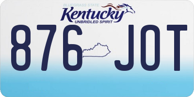 KY license plate 876JOT