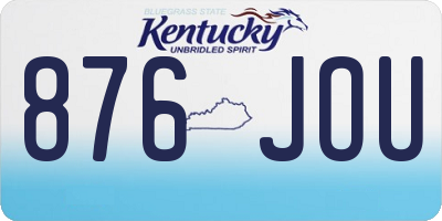 KY license plate 876JOU