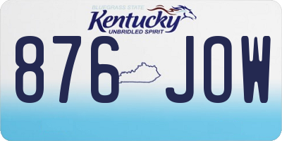 KY license plate 876JOW